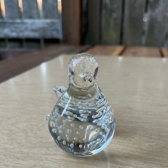 Vintage Clear Glass Song Bird Figurine Paperweight - Picture 10 of 16